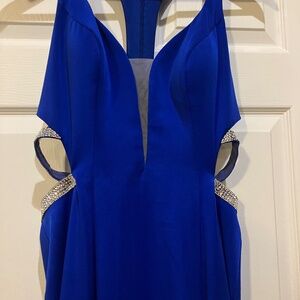 La Femme Size 10 Mermaid Formal Royal Blue Dress with Sparkles